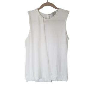 ALC White Sleeveless Tank Top Blouse Faux Wrap Effect